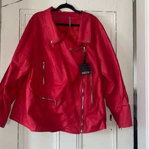 NWT Pennington’s faux red leather jacket